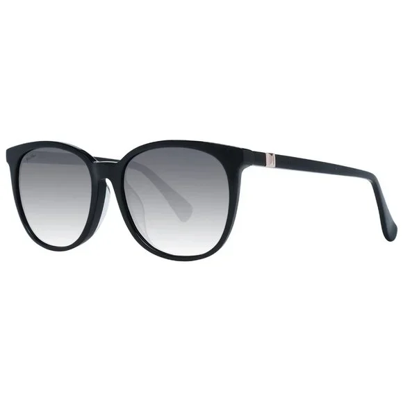 MaxMara Shield Sunglasses in black with grey gradient lenses. Gold hardware Shield sunglasses, black | Max Mara main image 4